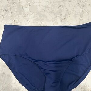 Lands' End High-Waist Swim Bottoms - Navy Blue